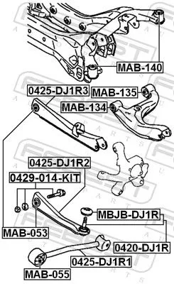FEBEST Camber Correction Screw Set (0429-014-KIT)