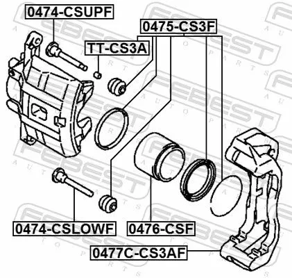 FEBEST Guide Bolt, brake caliper (0474-CSLOWF)