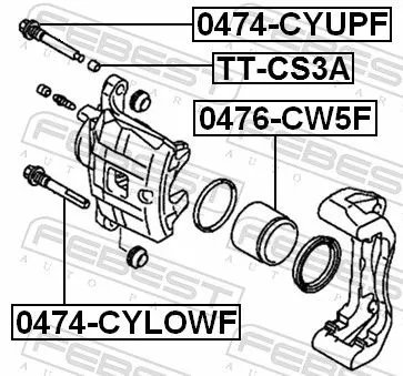 FEBEST Guide Bolt, brake caliper (0474-CYUPF)
