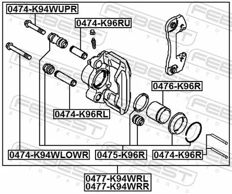 FEBEST Guide Bolt, brake caliper (0474-K94WLOWR)