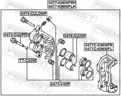 FEBEST Repair Kit, brake caliper (0475-V45F)