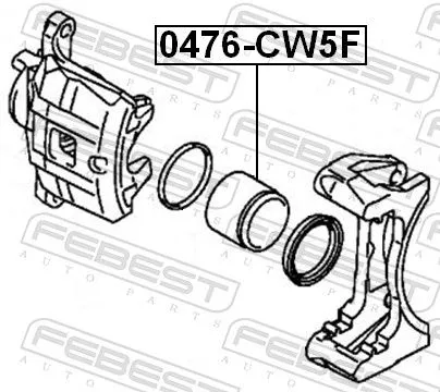 FEBEST Piston, brake caliper (0476-CW5F)