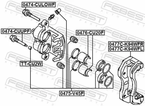 FEBEST Brake Caliper Bracket Set (0477C-K94WFR)