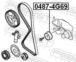FEBEST Tensioner Pulley, timing belt (0487-4G69)