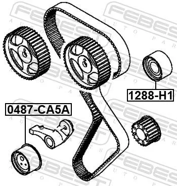 FEBEST Tensioner Pulley, timing belt (0487-CA5A)