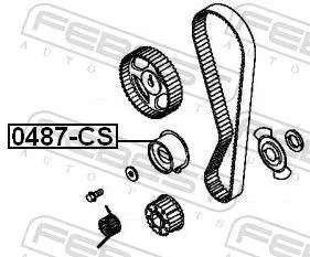FEBEST Tensioner Pulley, timing belt (0487-CS)