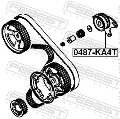 FEBEST Tensioner Pulley, timing belt (0487-KA4T)