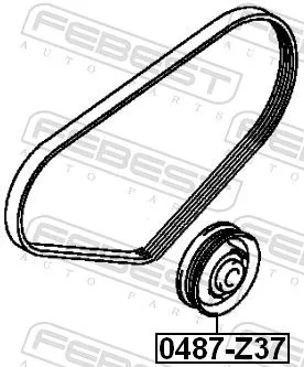 FEBEST Tensioner Pulley, V-ribbed belt (0487-Z37)