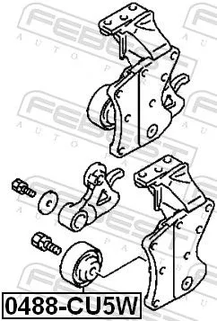 FEBEST Deflection/Guide Pulley, V-ribbed belt (0488-CU5W)