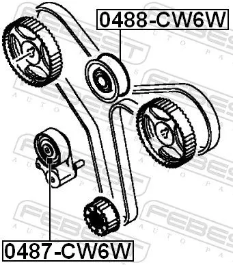FEBEST Deflection Pulley/Guide Pulley, timing belt (0488-CW6W)