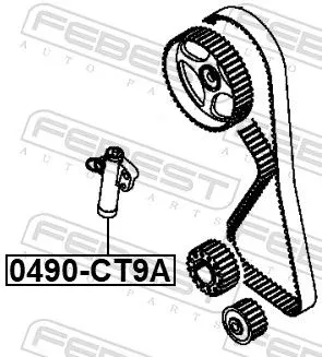 FEBEST Tensioner, timing belt (0490-CT9A)