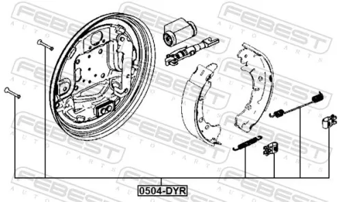 FEBEST Accessory Kit, parking brake shoes (0504-DYR)