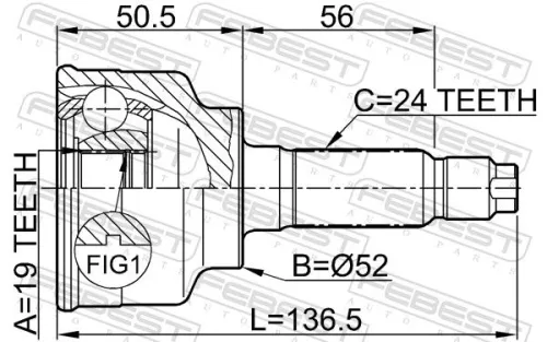 FEBEST Joint Kit, drive shaft (0510-014)