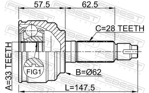 FEBEST Joint Kit, drive shaft (0510-052)