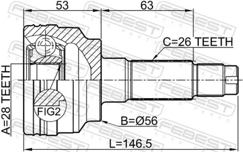 FEBEST Joint Kit, drive shaft (0510-323BJ)