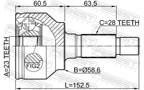 FEBEST Joint Kit, drive shaft (0510-BLAT)