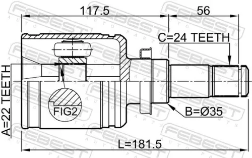 FEBEST Joint Kit, drive shaft (0511-BL16MTLH)