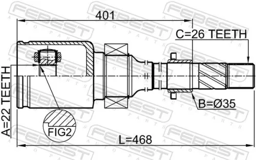 FEBEST Joint Kit, drive shaft (0511-BMATRH)