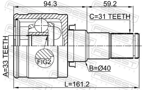 FEBEST Joint Kit, drive shaft (0511-CX5MTLH)