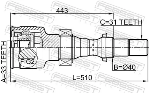 FEBEST Joint Kit, drive shaft (0511-CX5MTRH)