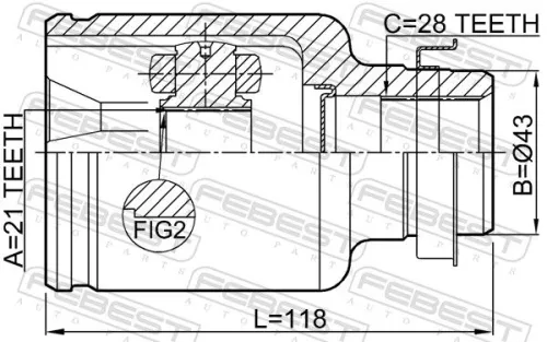 FEBEST Joint Kit, drive shaft (0511-DY5WATRH)