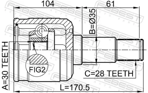 FEBEST Joint Kit, drive shaft (0511-GFLH)