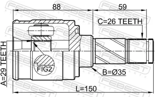 FEBEST Joint Kit, drive shaft (0511-M2ATLH)