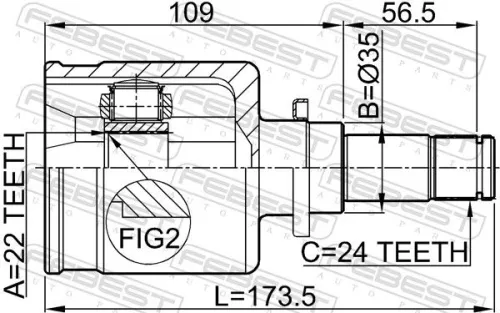 FEBEST Joint Kit, drive shaft (0511-M316MTLH)