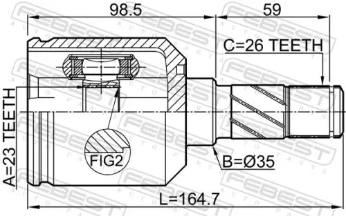 FEBEST Joint Kit, drive shaft (0511-M626LH)