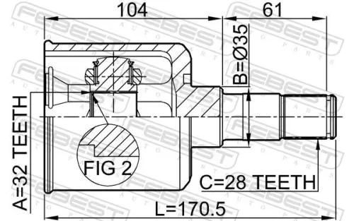 FEBEST Joint Kit, drive shaft (0511-M6MTLH)