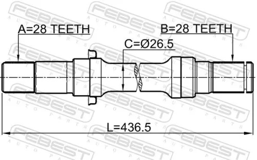 FEBEST Drive Shaft (0512-LWMTRH)