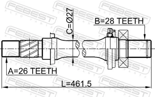 FEBEST Drive Shaft (0512-M316AT)