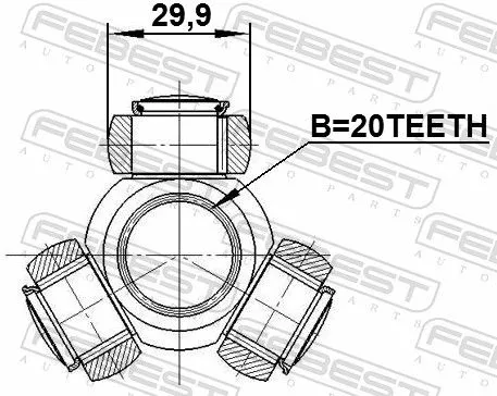 FEBEST Spider Assembly, drive shaft (0516-DY3WAT)