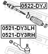FEBEST Inner Tie Rod (0522-DYJ)