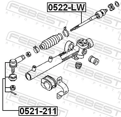 FEBEST Inner Tie Rod (0522-LW)