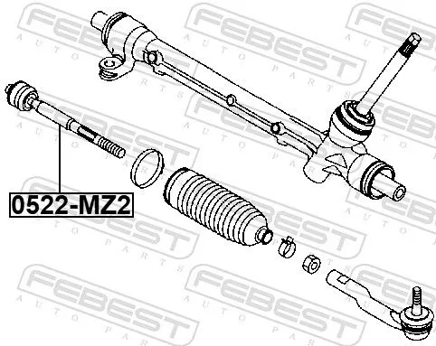 FEBEST Inner Tie Rod (0522-MZ2)