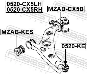 FEBEST Control/Trailing Arm, wheel suspension (0524-CX5RH)