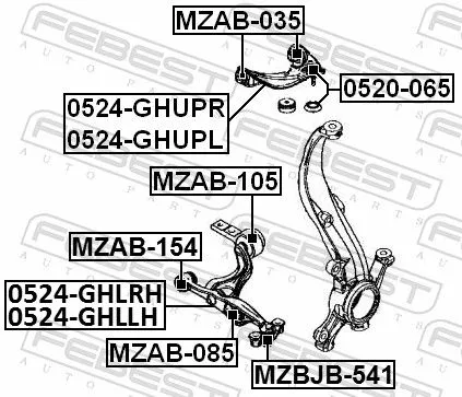 FEBEST Control/Trailing Arm, wheel suspension (0524-GHLLH)