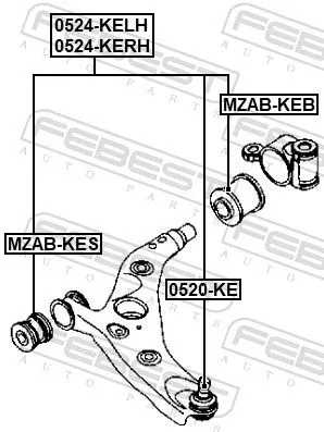 FEBEST Control/Trailing Arm, wheel suspension (0524-KERH)