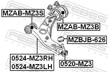 FEBEST Control/Trailing Arm, wheel suspension (0524-MZ3RH)