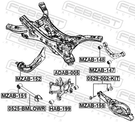 FEBEST Control/Trailing Arm, wheel suspension (0525-BMLOWR)