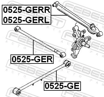 FEBEST Control/Trailing Arm, wheel suspension (0525-GERL)