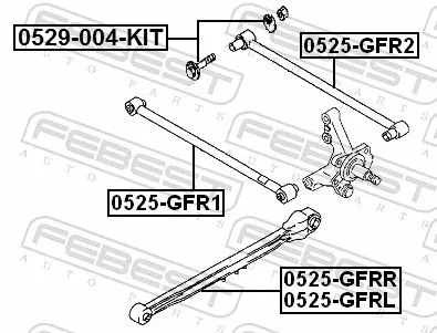 FEBEST Control/Trailing Arm, wheel suspension (0525-GFRL)