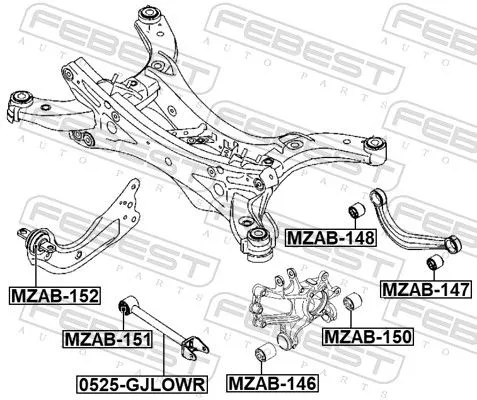 FEBEST Control/Trailing Arm, wheel suspension (0525-GJLOWR)