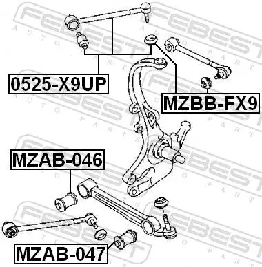 FEBEST Control/Trailing Arm, wheel suspension (0525-X9UP)