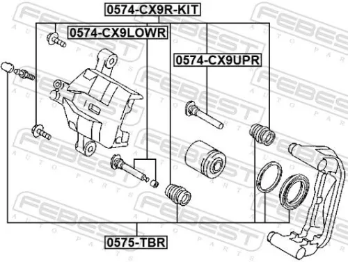FEBEST Guide Bolt, brake caliper (0574-CX9LOWR)