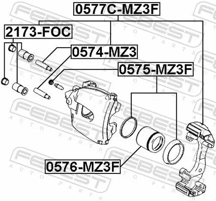 FEBEST Repair Kit, brake caliper (0575-MZ3F)