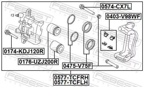 FEBEST Brake Caliper (0577-TCFRH)