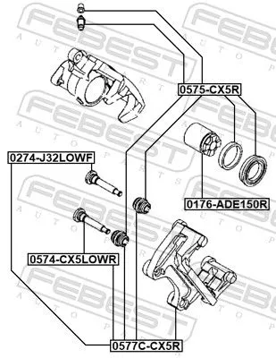 FEBEST Brake Caliper Bracket Set (0577C-CX5R)