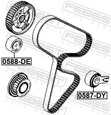 FEBEST Tensioner, timing belt (0587-DY)